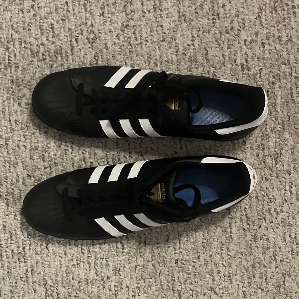 Adidas Black and White Men's Sneakers wore once.